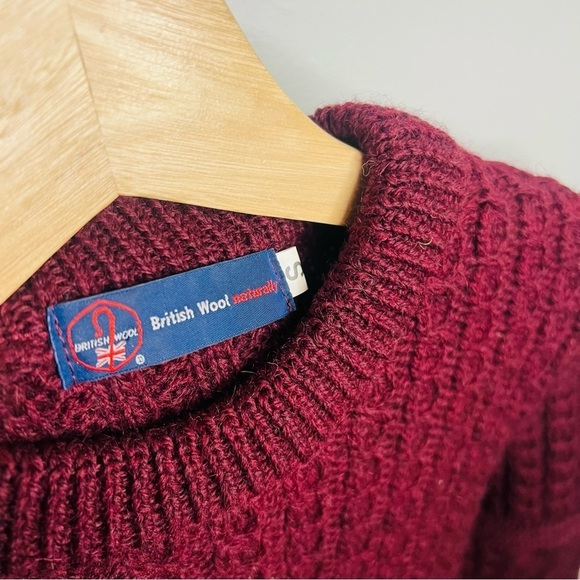 Fisherman Knit Merino Wool Double Knit Sweater Small - Picture 2 of 5